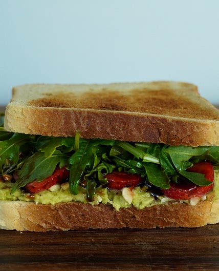 Avocado strawberry sandwich