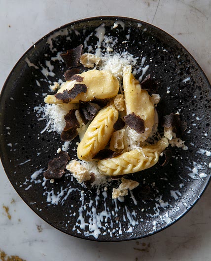 Black truffle Culurgiones with Grana Padano
