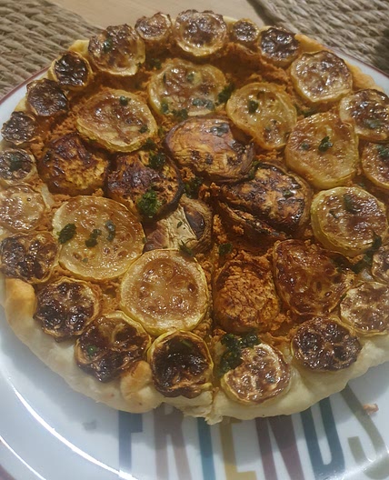 Tarte tatin aubergines et courgettes
