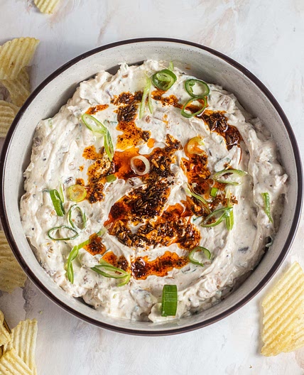 Sour Cream Dip With Spicy Tadka Recipe