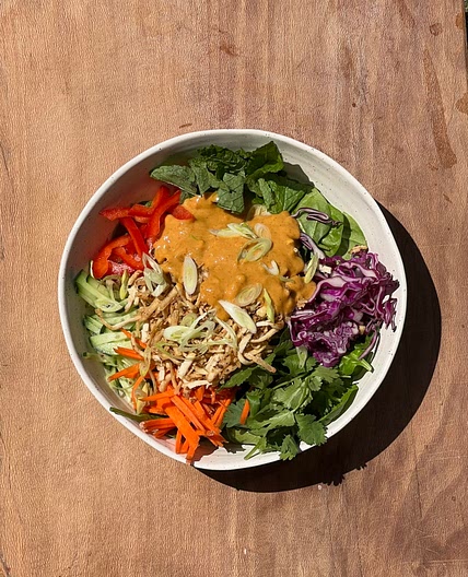 Shredded Tofu Salad with Peanut Sauce