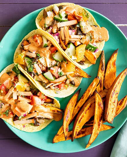 Chicken taco's with orange juice salsa