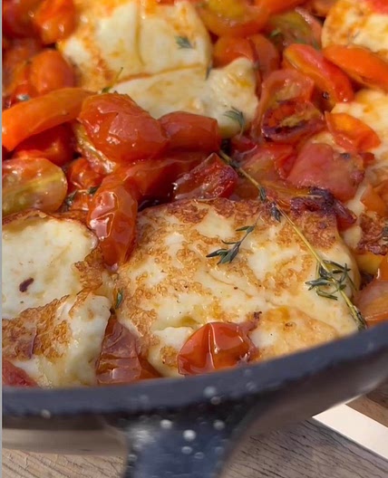 Halloumi and baby tomatoes