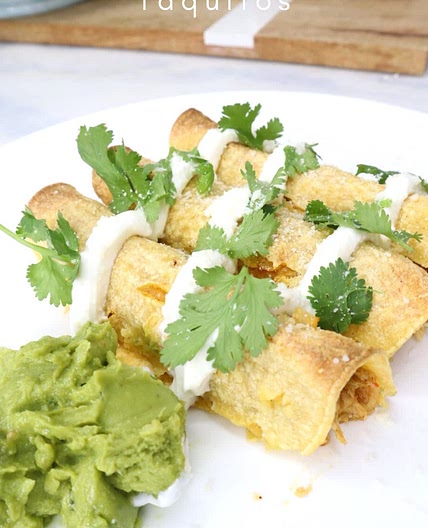 Healthy Baked Chicken Taquitos