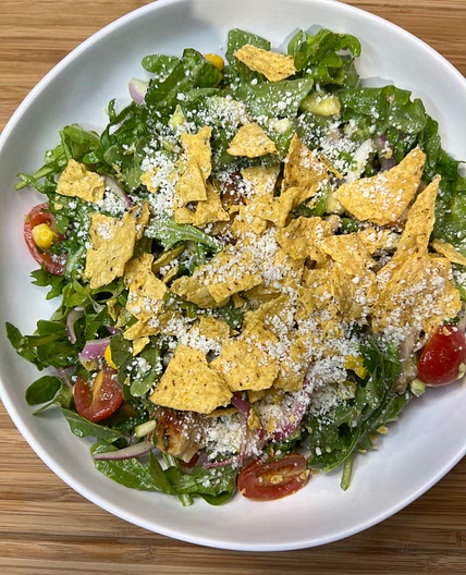 Crispy Air Fryer Chicken Taco Salad