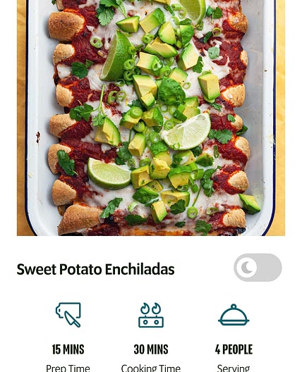 Sweet potato enchiladas