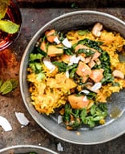 Karotten-Kokos-Curry mit Papayasalat
