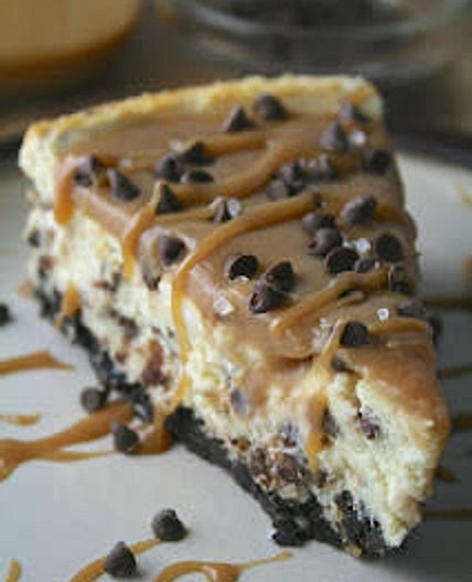 Salted Caramel Chocolate Chip Cheesecake