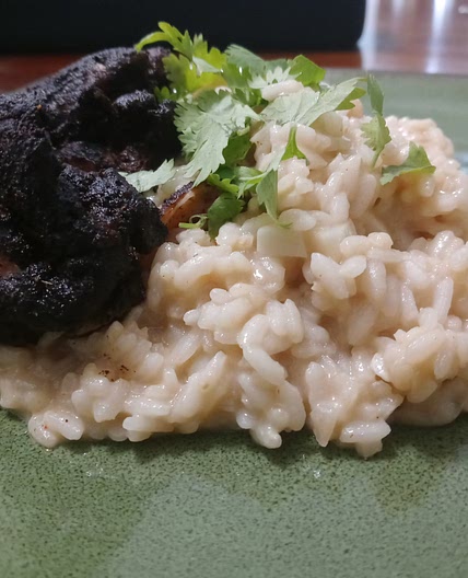 Cocoa Spiced Chicken with Creamy risotto delight