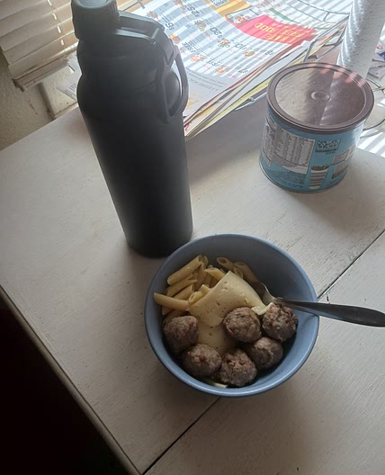 Chicken meatballs with Penne Pasta