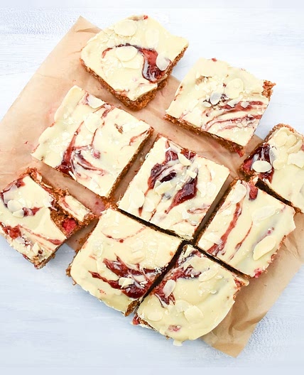 Vegan Raspberry Almond Bars - No-Bake Recipe