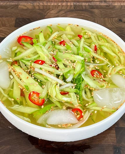 AUTHENTIC Korean Cold Cucumber Soup, Oi Naengguk