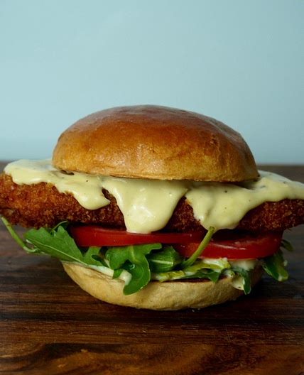 Crispy chicken Parmesan burger