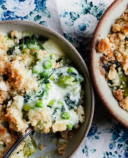 Green vegetable crumble
