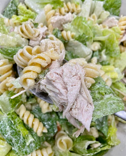 Chicken Caesar pasta salad