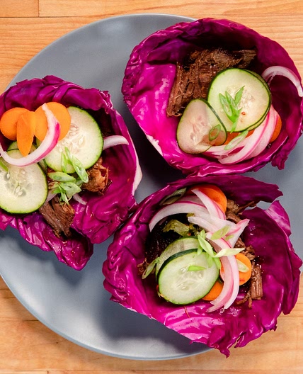 Korean-Style Braised Beef Tacos