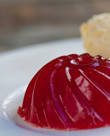 Real strawberry jelly and ice cream