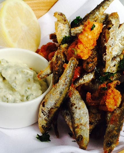 Devilled whitebait and calamari with tartare sauce