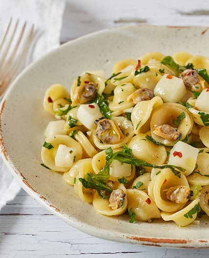 Turnip and clam orecchiette