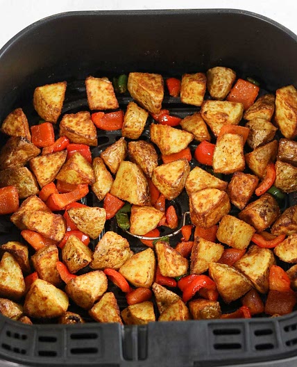Crispy Air Fryer Breakfast Potatoes With Peppers