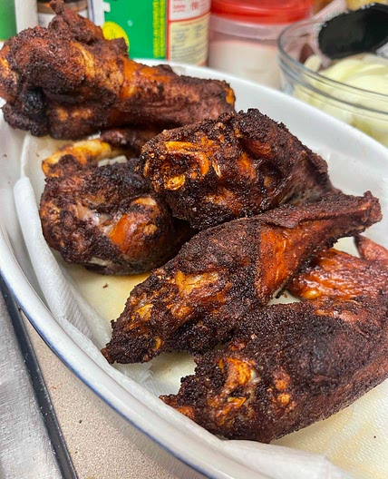 Deep fried Suraci, turkey wings and legs 