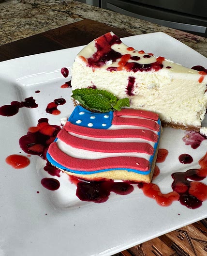 RED WHITE & BLUE CHEESECAKE