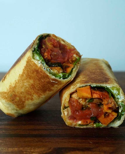 Sweet potato chicken wrap