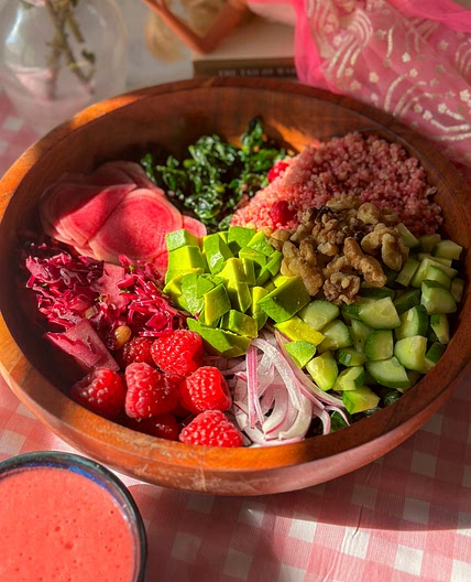 Barbie's Hot Pink Kale Quinoa Salad