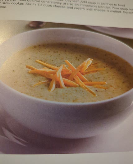 Broccoli Cheddar Soup from "Crockpot the Original Slow Cooker Recipe Collection"