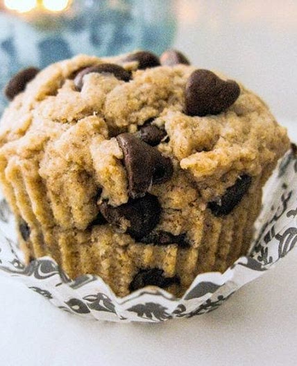 Single Serving Healthier Chocolate Chip Muffin