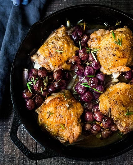 Pan-Roasted Chicken with Grapes