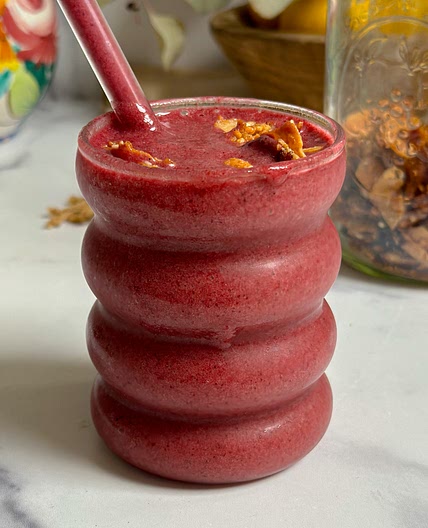 Cherry Cranberry Ginger Smoothie (for hormones & healthy menstrual cycle)