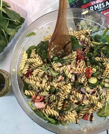 Bacon and Pesto Pasta salad