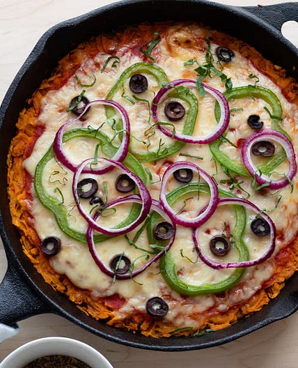 Skillet Sweet Potato "Pizza"