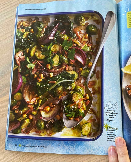 Brussels Sprouts, bacon & hazelnut salad