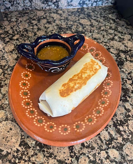 Chicken sausage breakfast burrito 