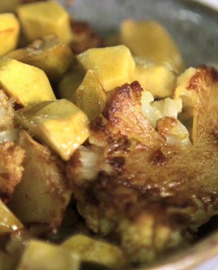 Roast cauliflower and chestnuts