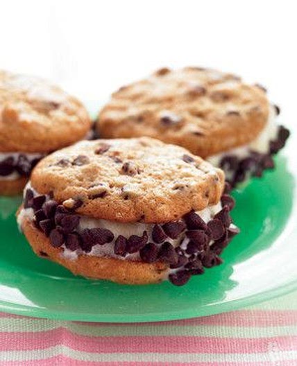 Mini Chocolate Chip Ice Cream Sandwiches