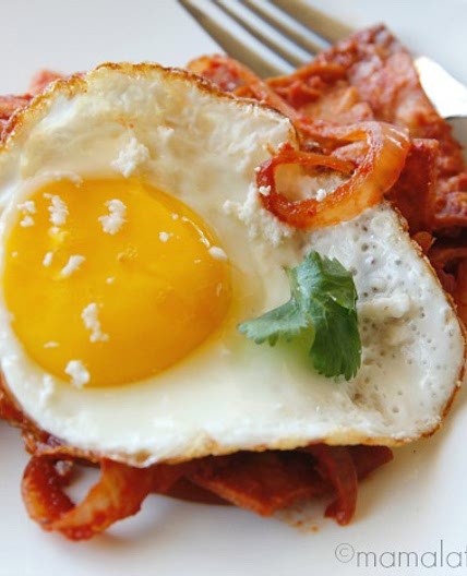Chilaquiles and Eggs with Guajillo Sauce