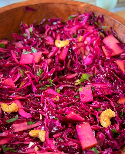 Gut Healing Hot Pink Cabbage Slaw