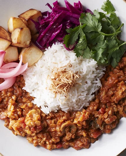 Soy Meat and Lentil Curry (Keema Style)