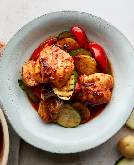 Baked Peri Peri Chicken with Romesco Veg 