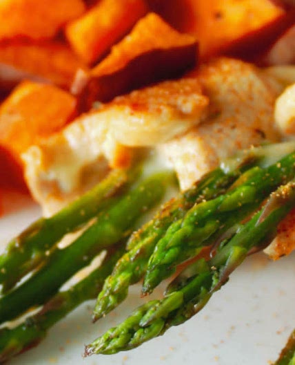 Pepper Jacked Chicken Wrapped Asparagus 