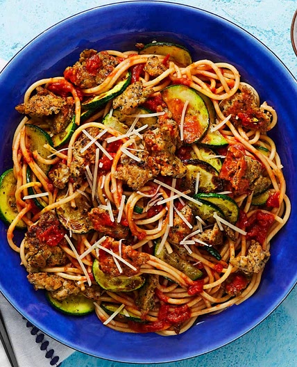 Chicken sausage Spaghetti Bolognese 