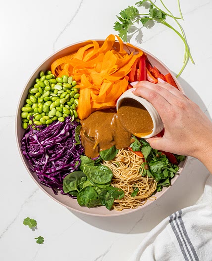 Vegan Rainbow Peanut Noodles