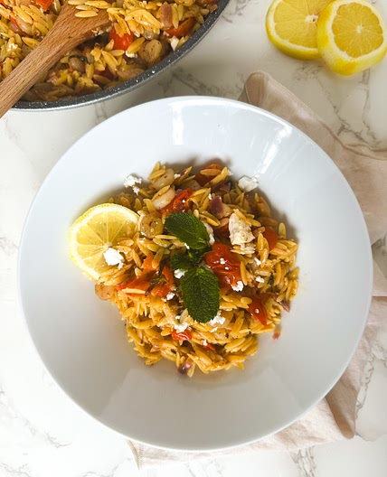 One Pan Summer Shrimp Orzo