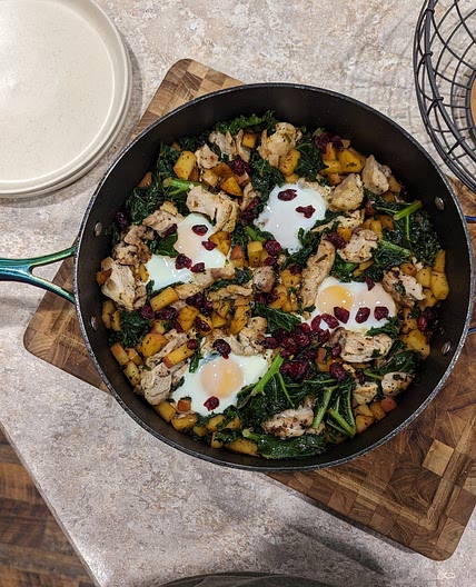Savory sweet breakfast skillet