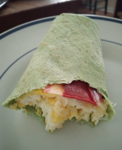 Egg Veggie bacon Spinach-tortilla wrap