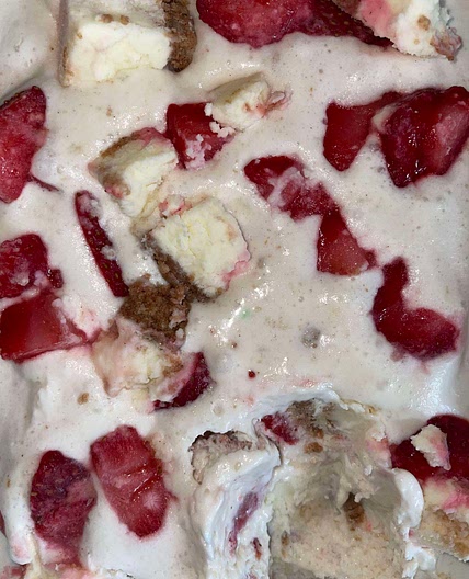 Strawberry cheesecake birthday cake ice cream