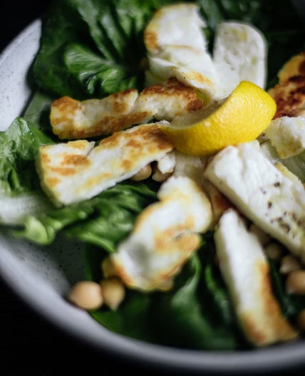 Warm Roasted Veg, Chick Pea & Halloumi Salad